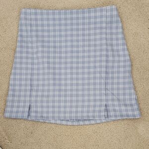 SHEIN Blue Checkered Mini Skirt
